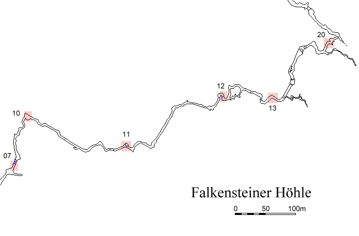 Falkensteiner Höhle, Wasserfallstrecke
